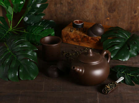 tea set for the ceremony green tea