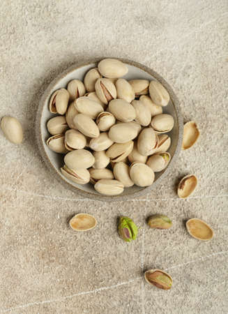 natural organic pistachios nuts on the table