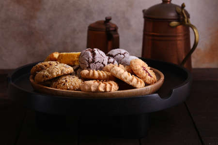 various sweet pastries cookies assorted for dessert