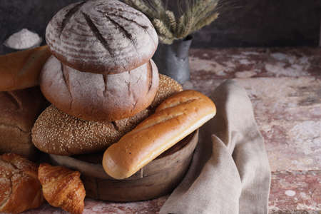 assortment of bakery fresh bread and buns