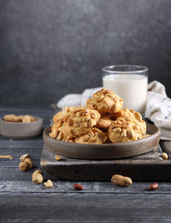 peanut cookies with natural nuts for dessert