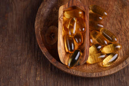 omega 3 capsules fish oil food supplementの写真素材