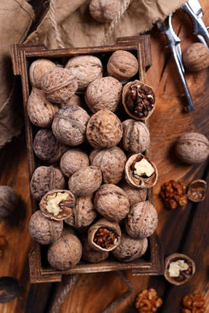 natural organic walnut on the table