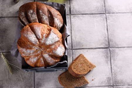 homemade organic bread on the table