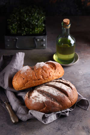 homemade organic bread on the table