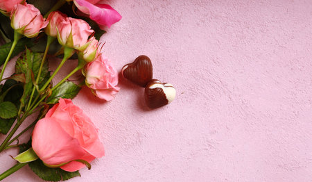 festive background for valentine's day decorationの写真素材