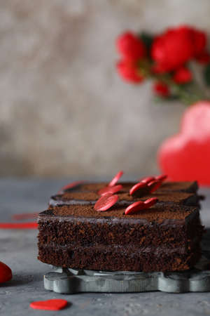 chocolate cake for valentine's dayの写真素材