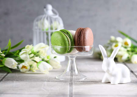 macaroon almond cookies easter still life