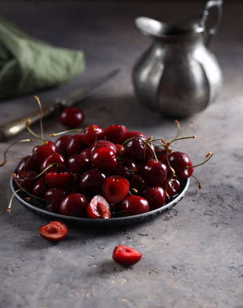 Organic berries ripe cherry on a table