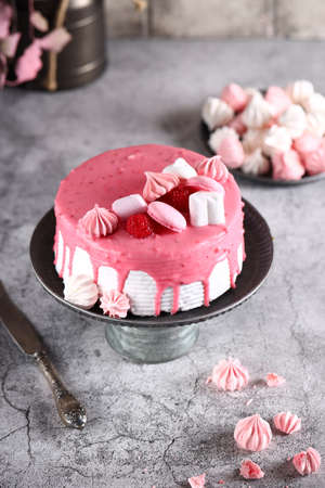 festive pink cake for dessert