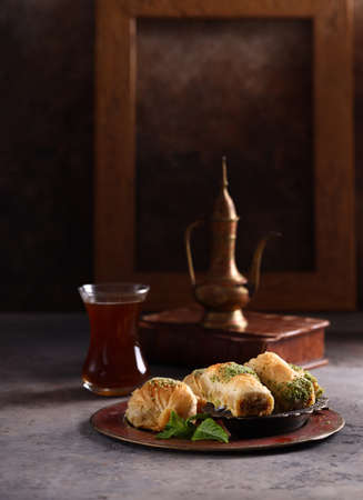 arabic sweets baklava with nutsの写真素材