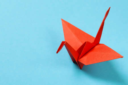 origami crane from colored paperの写真素材