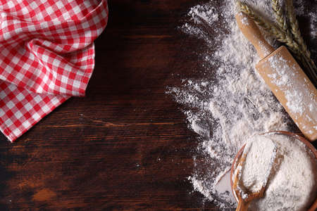 flour food background for baking bread pizza pasta
