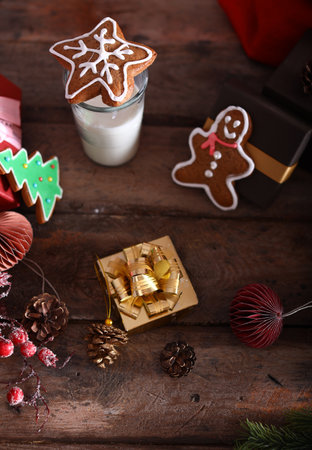 christmas dessert cookies with holiday decorations
