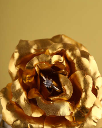 gold ring with diamond, jewelry and luxuryの写真素材