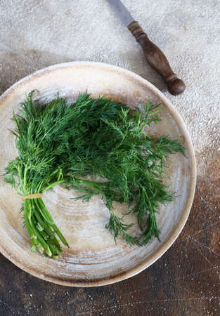 organic rustic vegetables fresh herbs dill