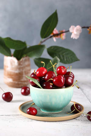 fresh natural fruit sweet cherry foodの写真素材