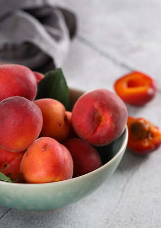 fresh natural fruit peaches food