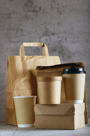 kraft disposable ecology food tableware zero waste