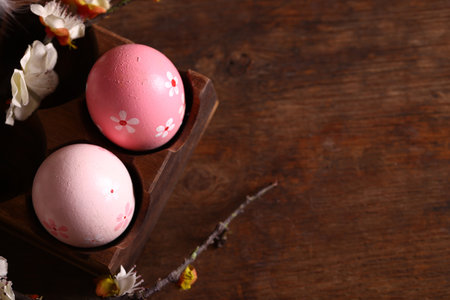 easter still life decor eggs flowersの写真素材
