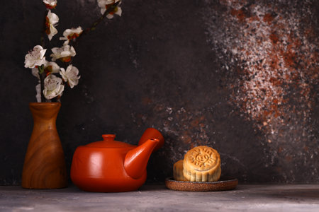 moon cakes tradition treat for the holidaysの写真素材