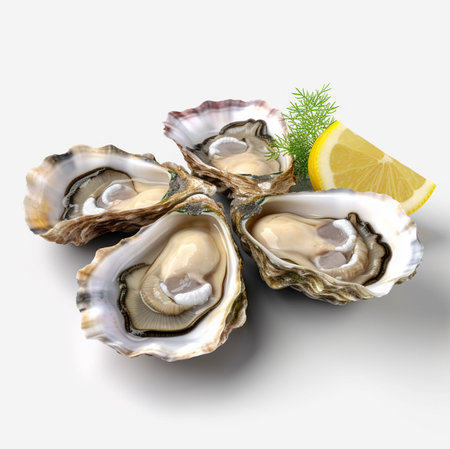 fresh organic oysters delicacy for appetizerの素材