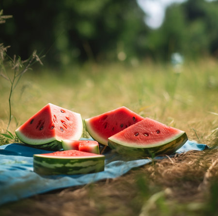 ripe juicy watermelon, summer dessertの素材