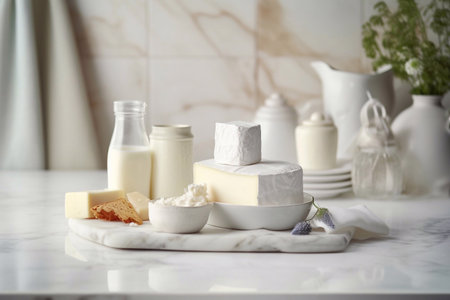 dairy products milk cottage cheese sour cream cheeseの素材