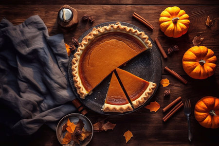 traditional pumpkin pie, thanksgiving holidayの素材