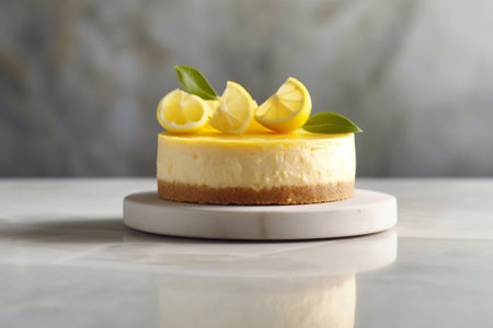 lemon cheesecake with fresh citrusesの素材