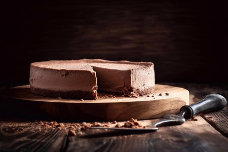 chocolate cheesecake with cocoa and chocolate chipsの素材