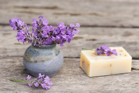 lavender handmade soap organic cosmeticsの写真素材