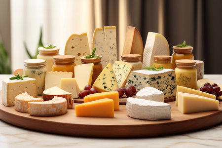 European cheese shop, assortment of cheesesの素材