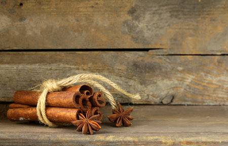 organic spices cinnamon sticks and ground