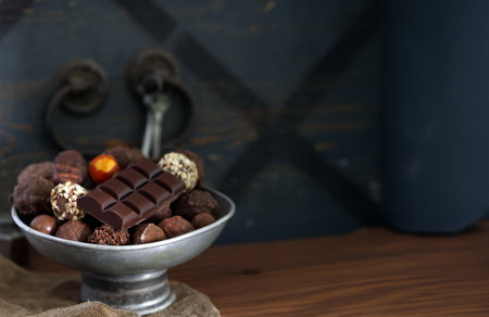 chocolate round candy truffle dessert