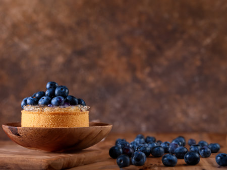 shortcrust pastry tartlet with fresh berriesの写真素材
