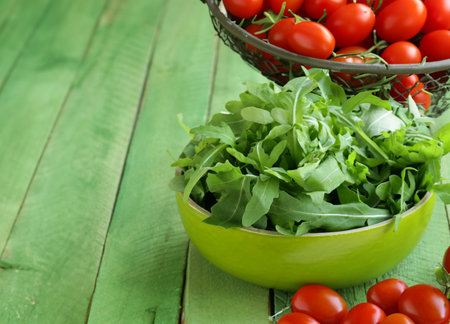 healthy food fresh mix greens saladの写真素材