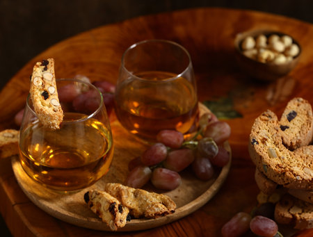 Traditional Italian biscotti cantucci cookiesの写真素材
