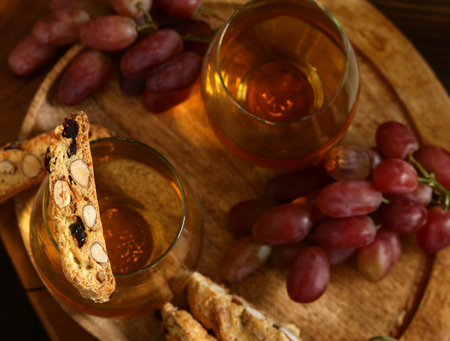 Traditional Italian biscotti cantucci cookiesの写真素材