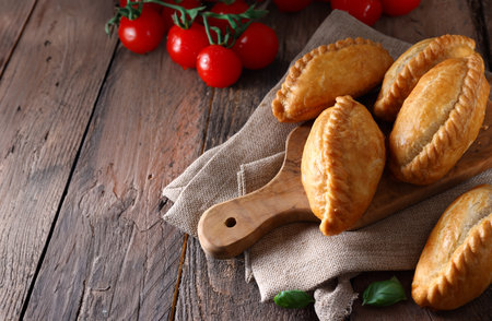 baked mini pies for lunch or snackの写真素材