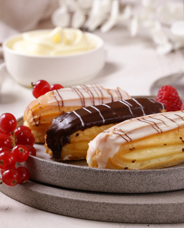 dessert treats cake with fresh berriesの写真素材