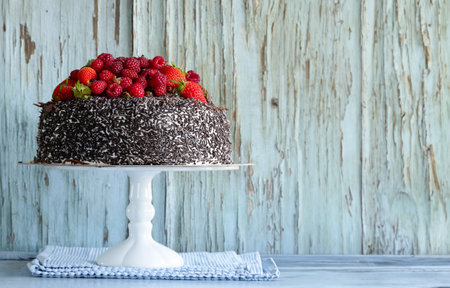festive dessert cake for treatの写真素材