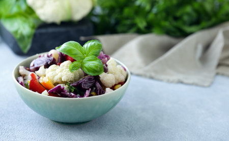 fresh organic salad for healthy eatingの写真素材