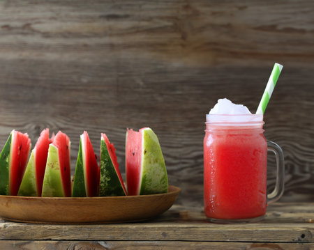 organic fresh watermelon for juice and healthy eatingの写真素材