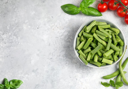 fresh green beans for healthy nutritionの写真素材
