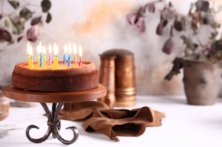 festive dessert cake for treatの写真素材