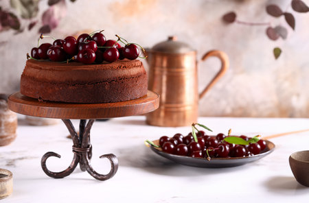 festive dessert cake for treatの写真素材