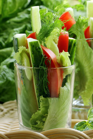 fresh vegetable appetizer served cateringの写真素材