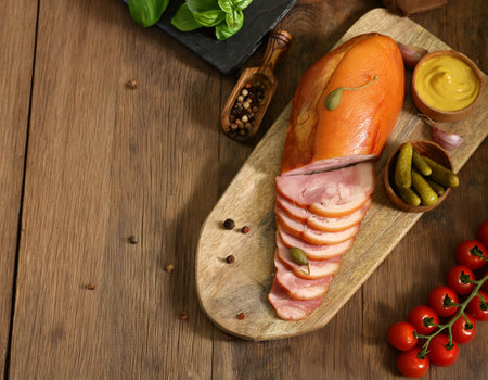 baked pork belly for sandwiches and appetizersの写真素材