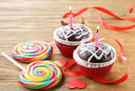holiday dessert chocolate cupcakes treatの写真素材